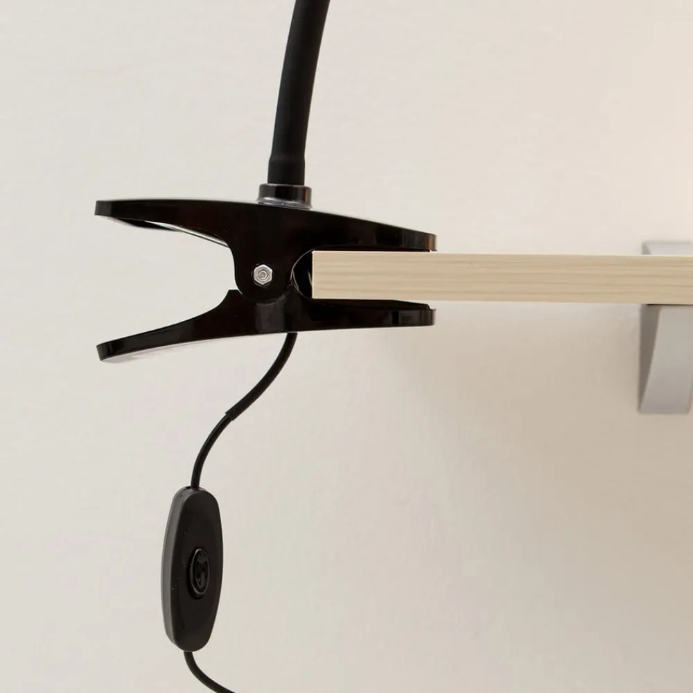 LED-klemmelampe Baris, højde 44 cm, sort, 3000K^Lindby New