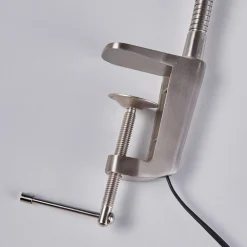 Lindby LED-klemmelampe Lionard, 53 cm, mat nikkel, metal