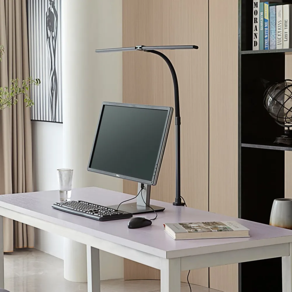 LED-klemmelampe Nilay, højde 97,5 cm, CCT, hjemmekontor^Lindby Sale