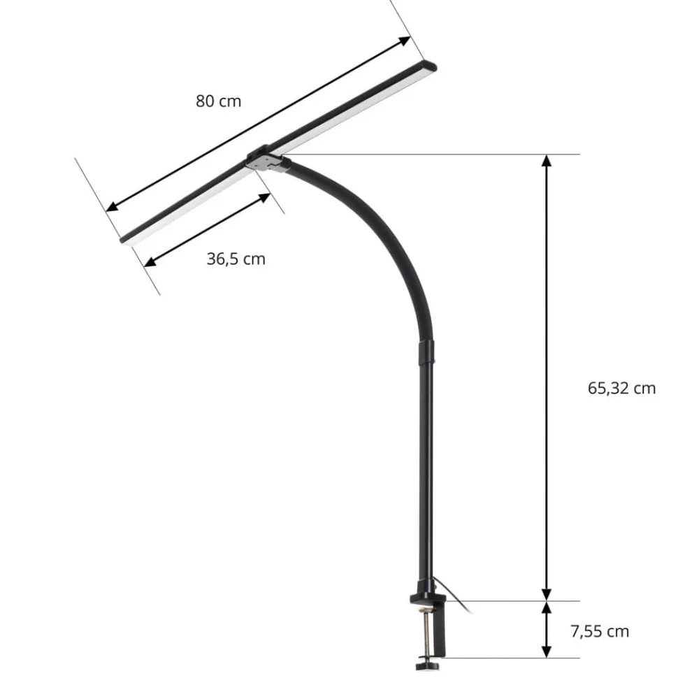 LED-klemmelampe Nilay, højde 97,5 cm, CCT, hjemmekontor^Lindby Sale