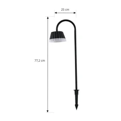 Lindby LED-lampe med jordspyd Ameline, antracit, IP65, 77 cm