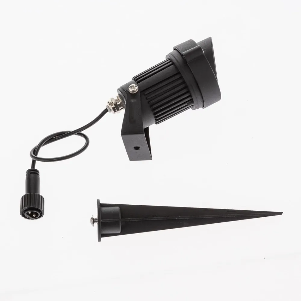 LED-lampe med jordspyd Malida, sæt med 3, sort^Lindby Discount