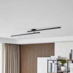 LED-loftlampe Aurendor, 135 cm, sort, metal^Lindby Discount