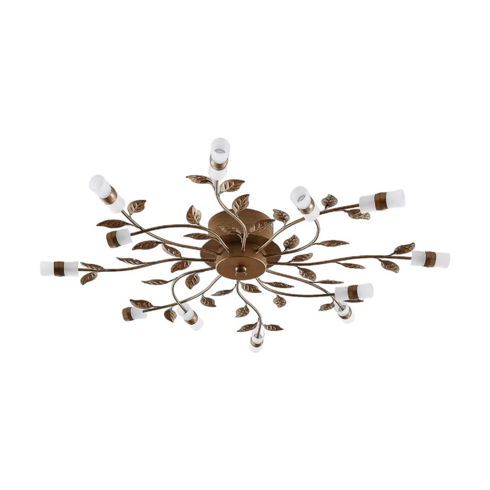 LED-loftlampe Bentas, bronze, metal, Ø 80 cm^Lindby Discount