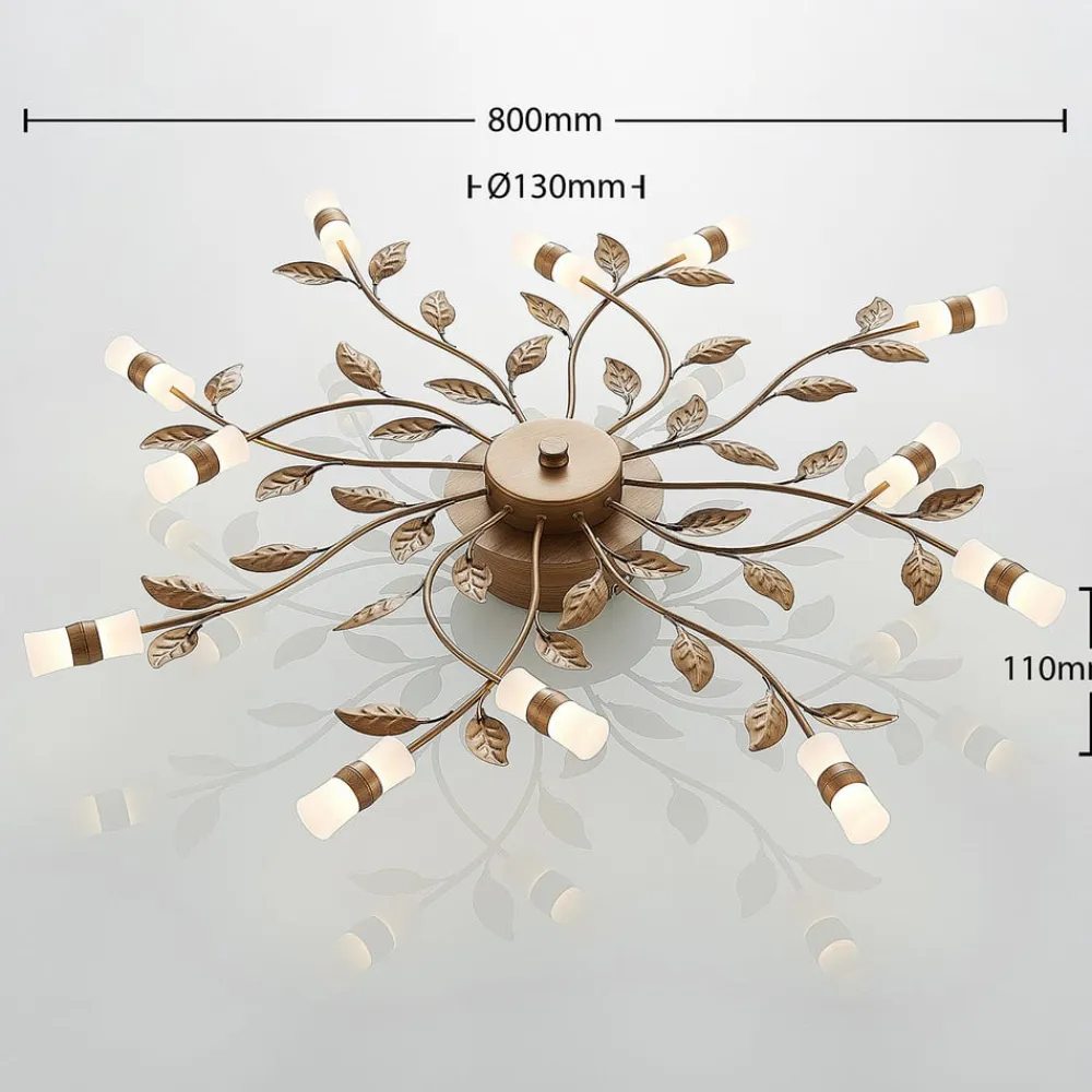 LED-loftlampe Bentas, bronze, metal, Ø 80 cm^Lindby Discount