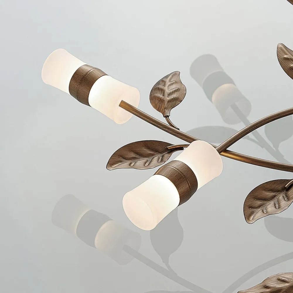 LED-loftlampe Bentas, bronze, metal, Ø 80 cm^Lindby Discount