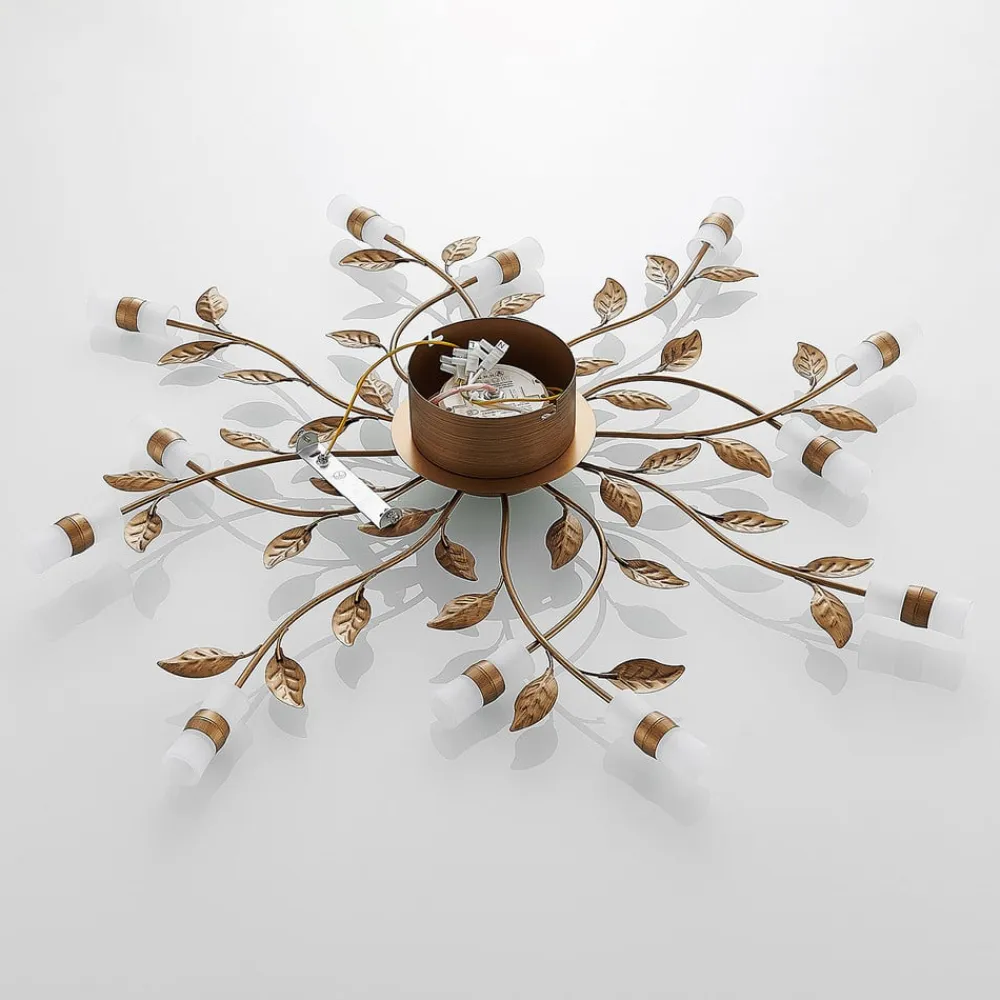 LED-loftlampe Bentas, bronze, metal, Ø 80 cm^Lindby Discount