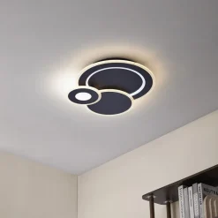 Lindby Loftlamper|Pendellamper>LED-loftlampe Briar, sort, metal, fjernbetjening