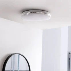 LED-loftlampe Comora, Ø 35 cm, hvid, IP44, 3000K^Lindby Outlet