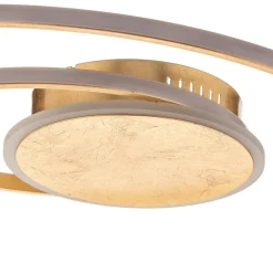 LED-loftlampe Dorle, Ø 60 cm, guld, aluminium^Lindby Sale