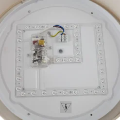 LED-loftlampe Eilif, stof, hvid, Ø 40 cm, CCT^Lindby