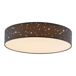 LED-loftlampe Ellamina, Ø 60 cm, antracit, tekstil^Lindby Sale