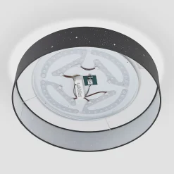 LED-loftlampe Ellamina, Ø 60 cm, antracit, tekstil^Lindby Sale