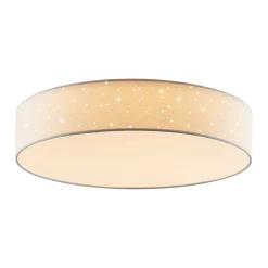 LED-loftlampe Ellamina, Ø 60 cm, hvid, tekstil^Lindby Outlet