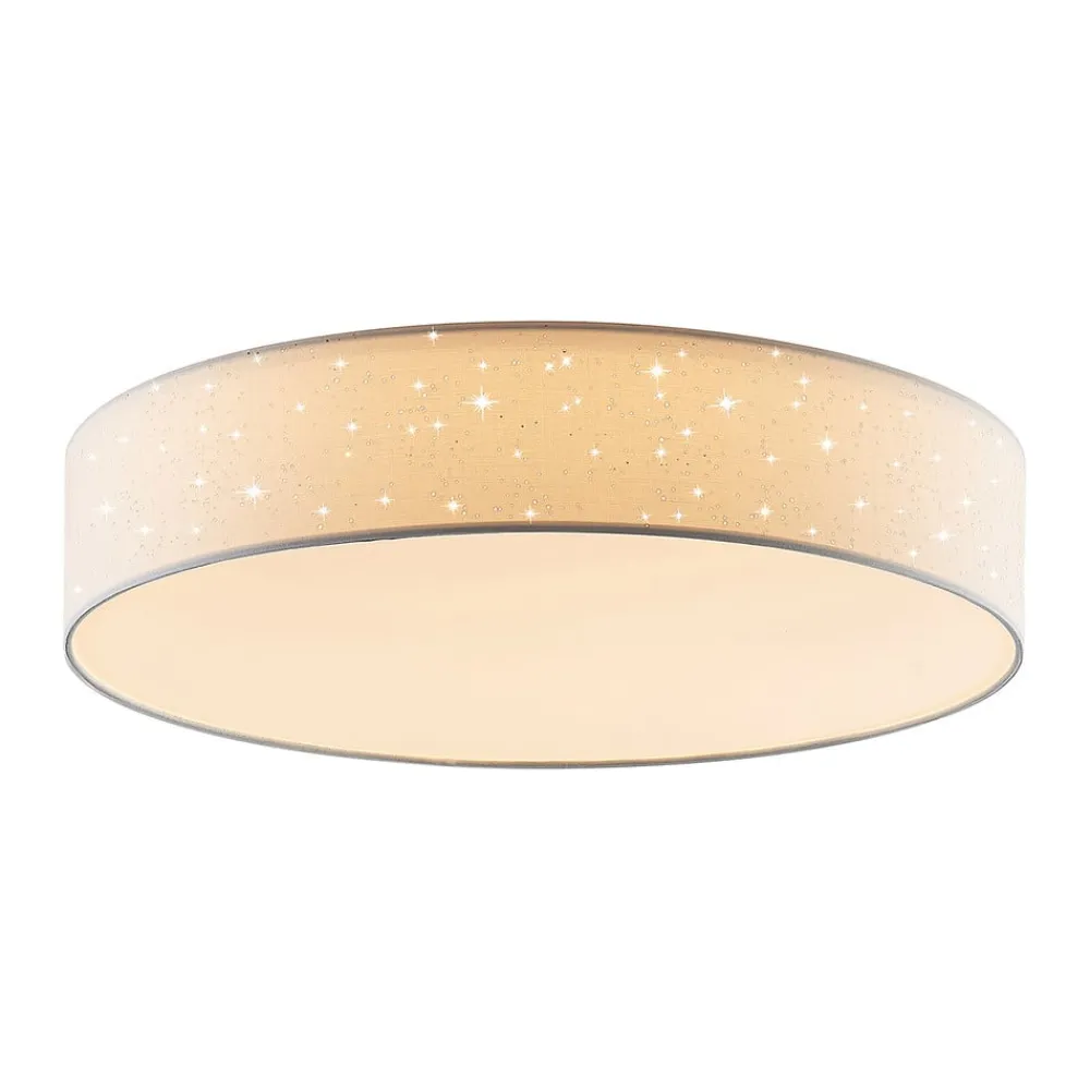 LED-loftlampe Ellamina, Ø 60 cm, hvid, tekstil^Lindby Outlet