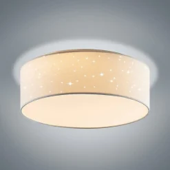 Lindby LED-loftlampe Ellamina, 40 cm, hvid, tekstil