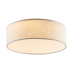 Lindby LED-loftlampe Ellamina, 40 cm, hvid, tekstil