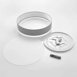 Lindby LED-loftlampe Ellamina, 60 cm, lysegrå, tekstil