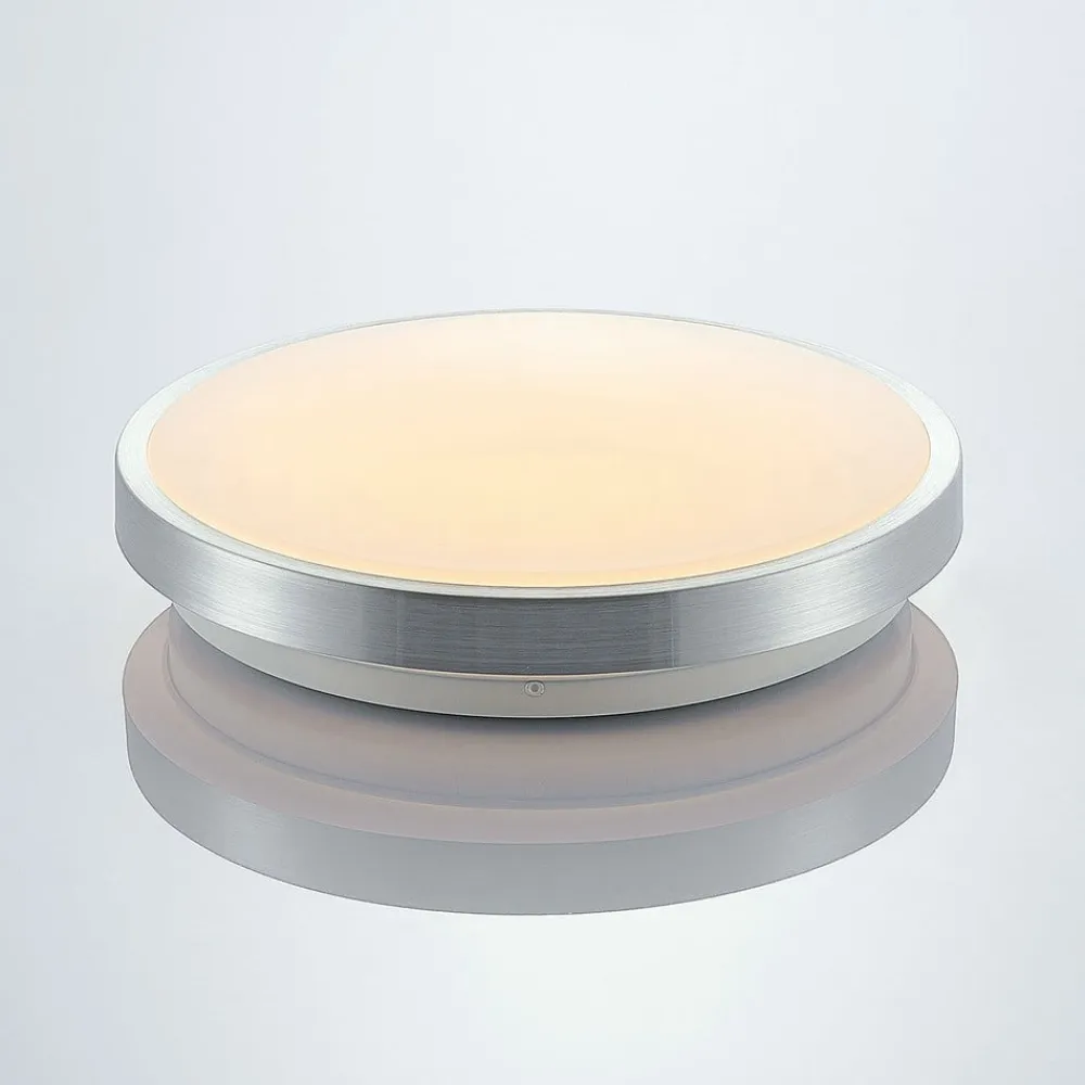 Lindby Gang|Loftlamper>LED-loftlampe Emelie, Ø 27 cm, aluminiumsfarvet, metal