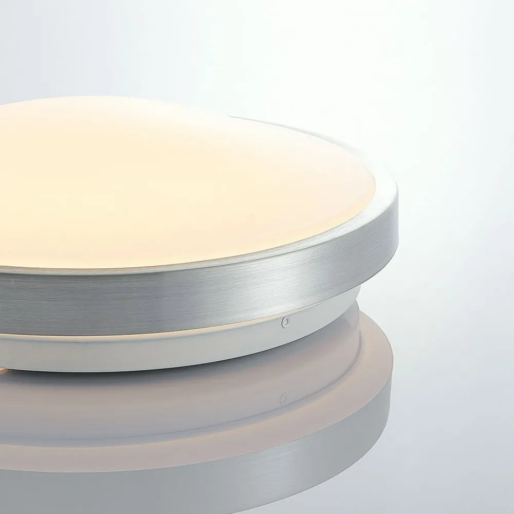 Lindby Gang|Loftlamper>LED-loftlampe Emelie, Ø 27 cm, aluminiumsfarvet, metal