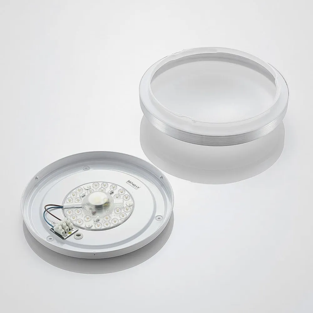 Lindby Gang|Loftlamper>LED-loftlampe Emelie, Ø 27 cm, aluminiumsfarvet, metal