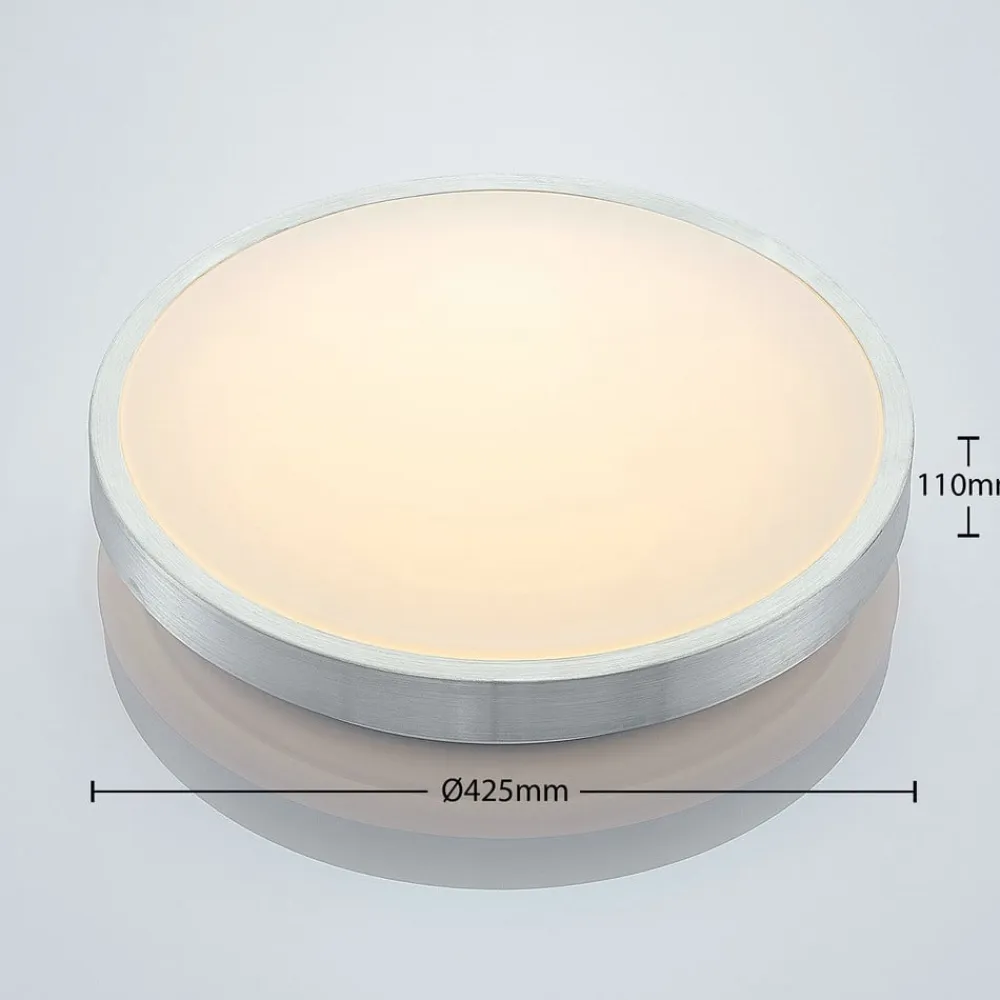 LED-loftlampe Emelie, Ø 42 cm, aluminiumsfarvet, metal^Lindby Clearance