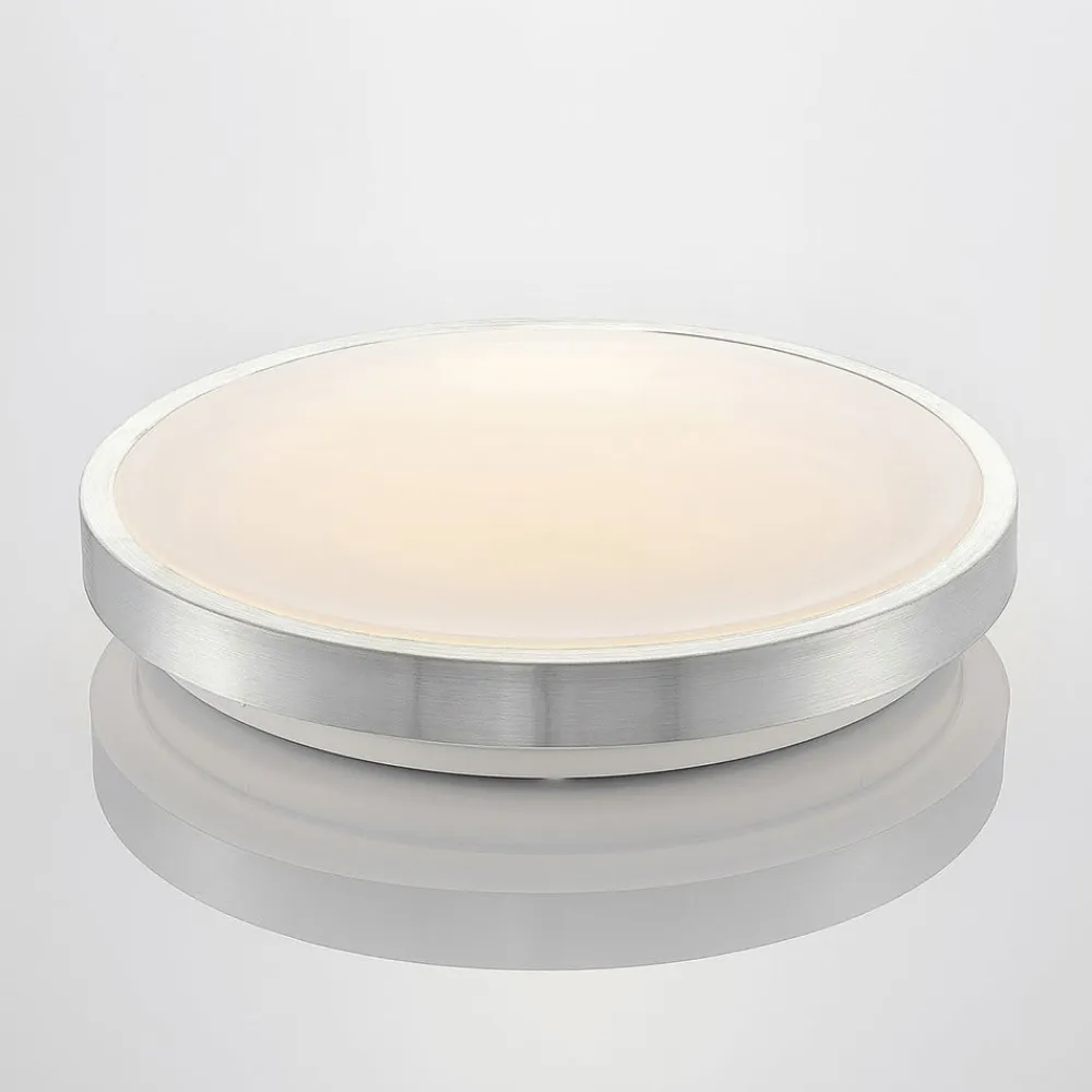 LED-loftlampe Emelie, Ø 42 cm, aluminiumsfarvet, metal^Lindby Clearance