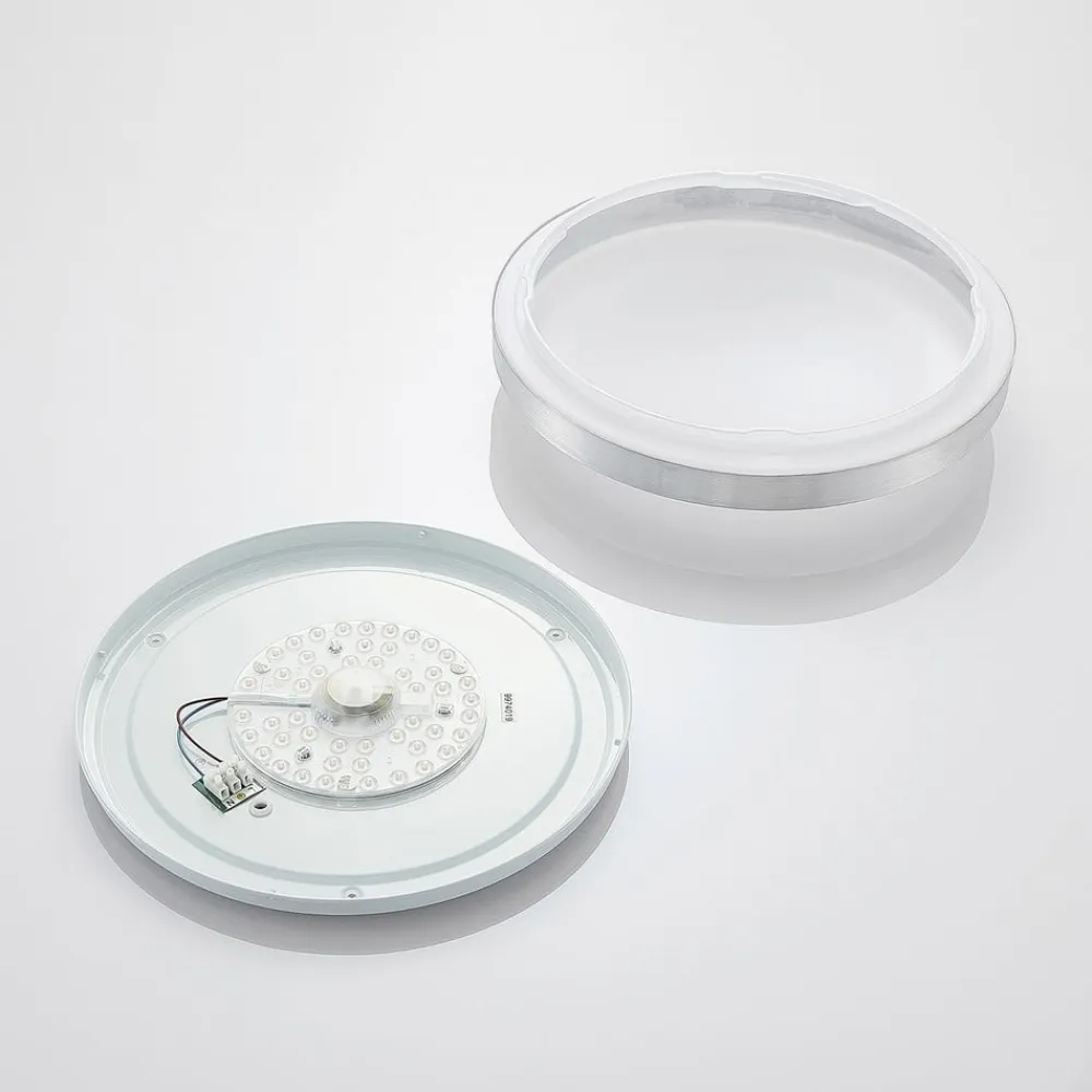 LED-loftlampe Emelie, Ø 42 cm, aluminiumsfarvet, metal^Lindby Clearance