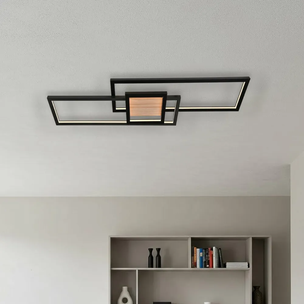 Lindby Gang|Loftlamper>LED-loftlampe Emiljan, sort, metal, dæmpbar