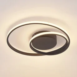 Lindby LED-loftlampe Emisua, sort, CCT, dæmpbar