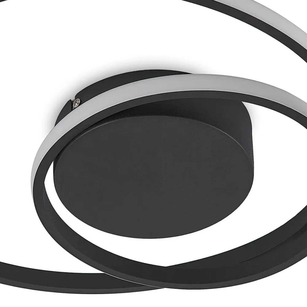 Lindby LED-loftlampe Emisua, sort, CCT, dæmpbar