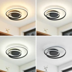Lindby LED-loftlampe Emisua, sort, CCT, dæmpbar