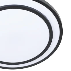 Lindby LED-loftlampe Essina, sort, metal, CCT, dæmpbar.