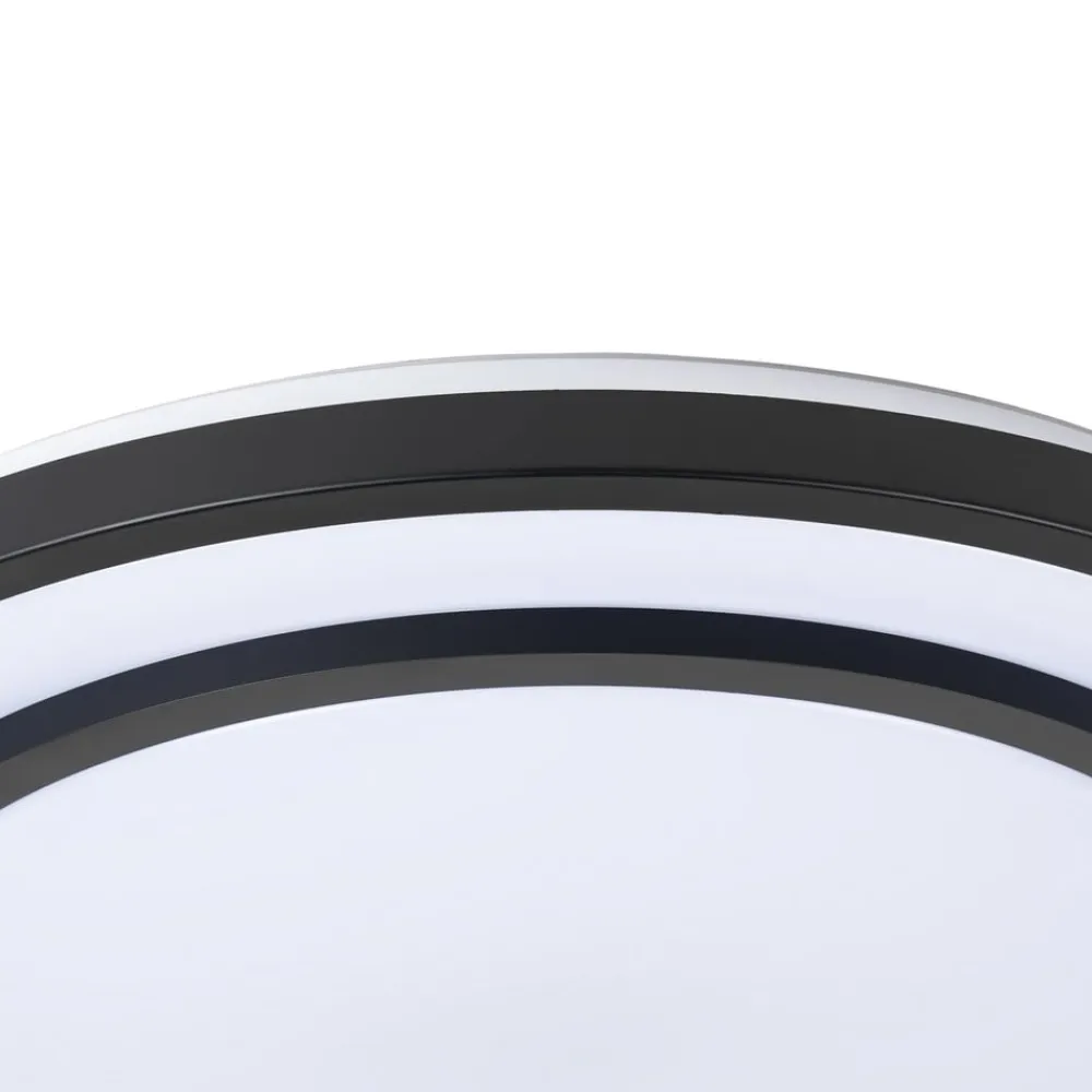 Lindby LED-loftlampe Essina, sort, metal, CCT, dæmpbar.