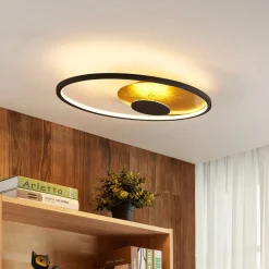 Lindby LED-loftlampe Feival, 61 cm, rust/guld, dæmpbar