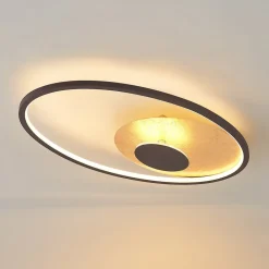 Lindby LED-loftlampe Feival, 61 cm, rust/guld, dæmpbar