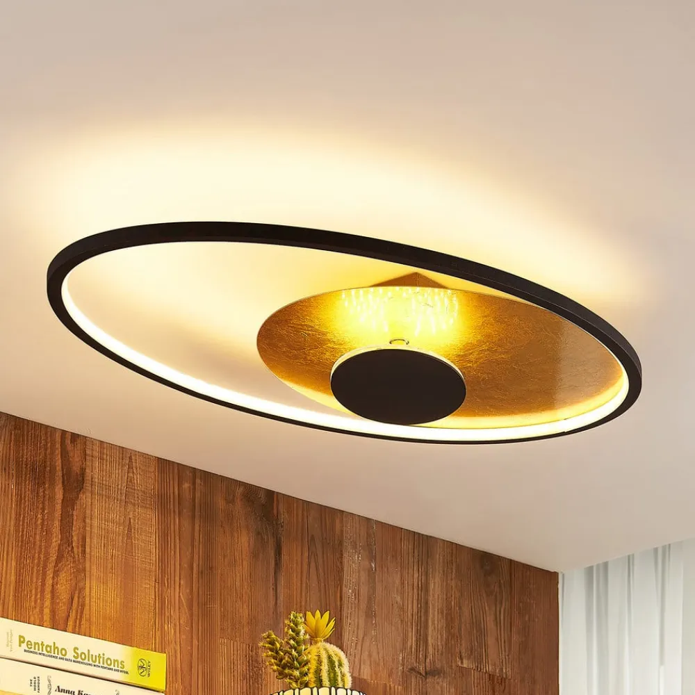 LED-loftlampe Feival, 73 cm, rust/guld, dæmpbar^Lindby Online