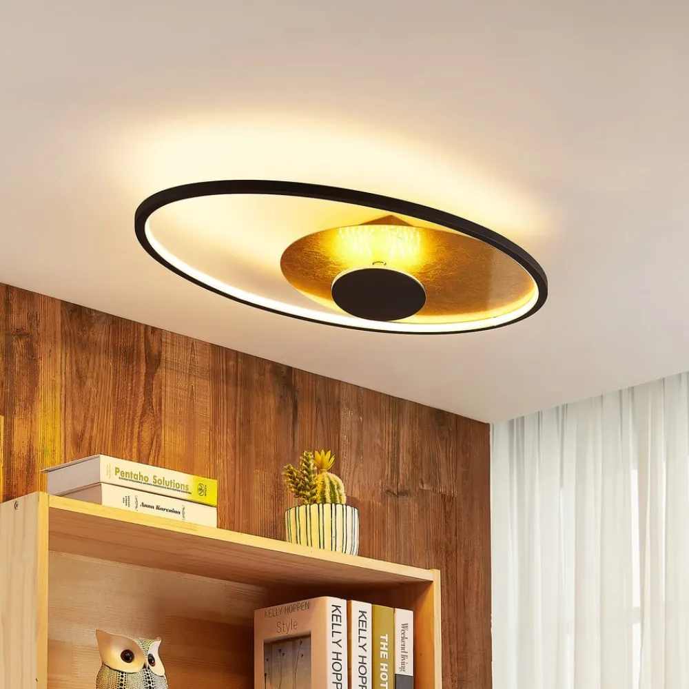 LED-loftlampe Feival, 73 cm, rust/guld, dæmpbar^Lindby Online