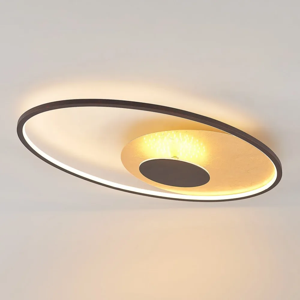 LED-loftlampe Feival, 73 cm, rust/guld, dæmpbar^Lindby Online