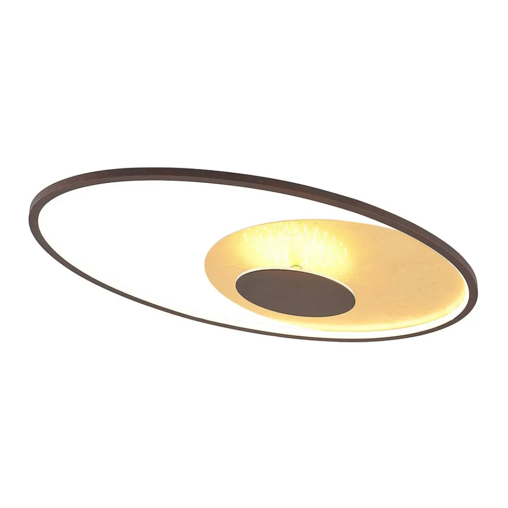LED-loftlampe Feival, 73 cm, rust/guld, dæmpbar^Lindby Online