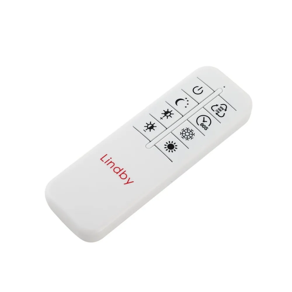 Lindby LED-loftlampe Firka, hvid, træ, 42 cm, CCT, dæmpbar.