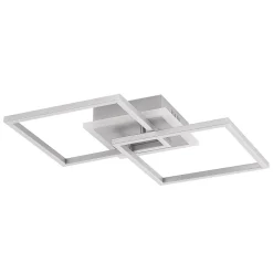 LED-loftlampe Fjardo, kantet, sølv, CCT, fjernbetjening^Lindby Clearance