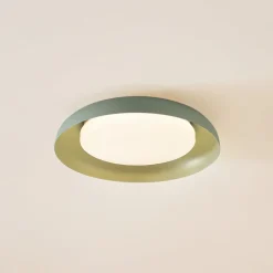 Lindby LED-loftlampe Florie, grøn, metal, Ø 40 cm