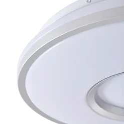 Lindby LED-loftlampe Furgo, sølv/hvid, plast, IP44