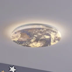 Børn Lindby LED-loftlampe Gaios Ø 38 cm, blå, CCT, dæmpbar