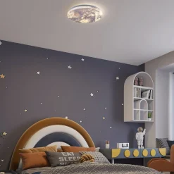 Børn Lindby LED-loftlampe Gaios Ø 38 cm, blå, CCT, dæmpbar