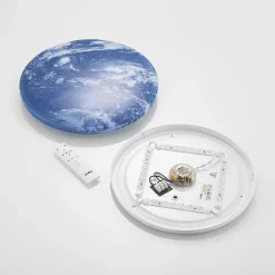 Børn Lindby LED-loftlampe Gaios Ø 38 cm, blå, CCT, dæmpbar