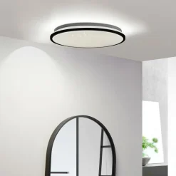 Lindby Loftlamper|Loftlamper>LED-loftlampe Glane, Ø 38 cm, sort/hvid, IP44