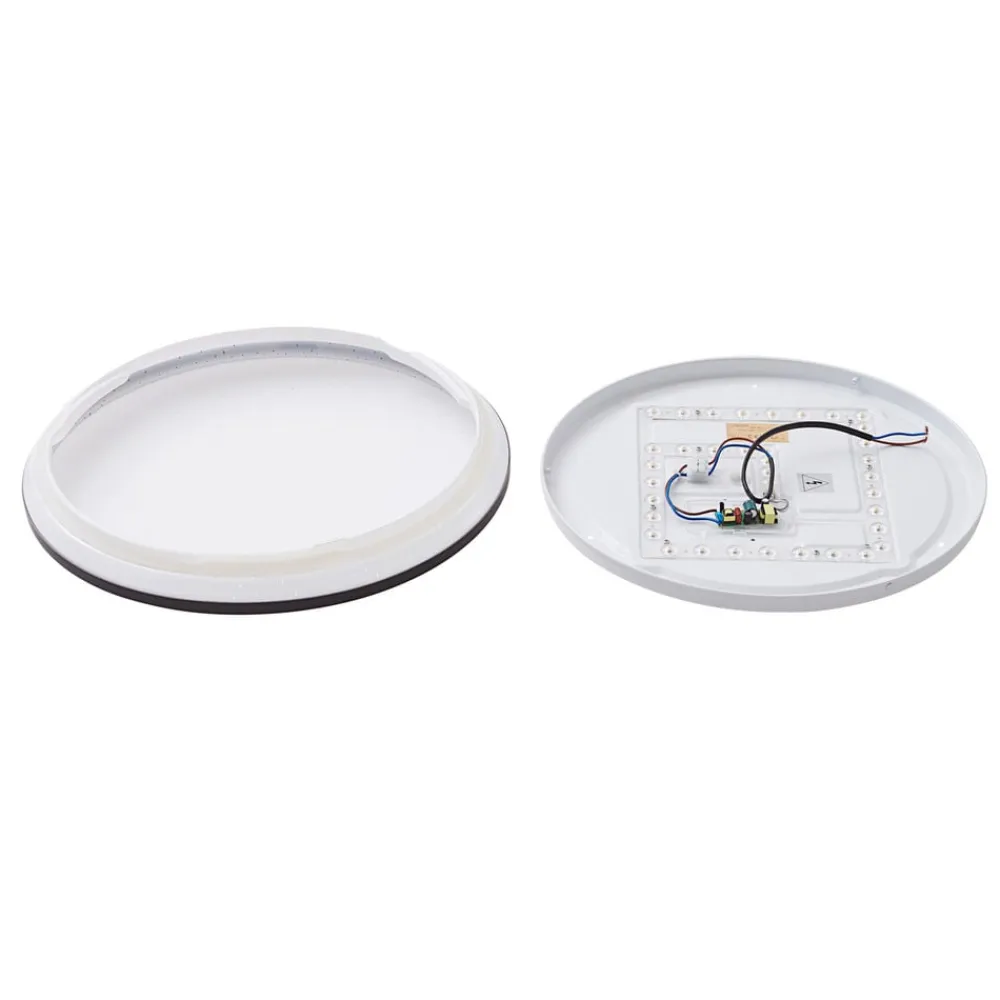 Lindby Loftlamper|Loftlamper>LED-loftlampe Glane, Ø 38 cm, sort/hvid, IP44