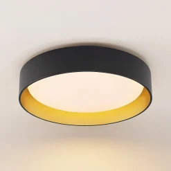 LED-loftlampe Gracjan, sort, metal, CCT, Ø45cm^Lindby Sale